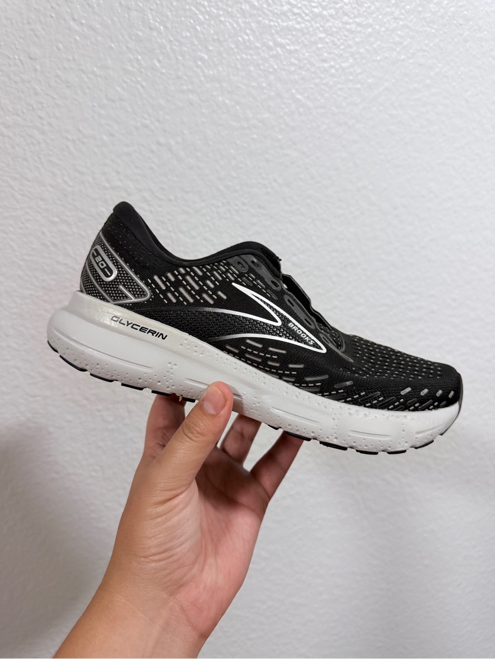 Brooks Black and White Glycerin Running Shoe